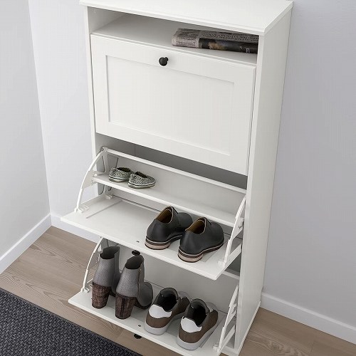 楽天市場】IKEA イケア シューズボックス3段 ホワイト 白 61x30x130cm