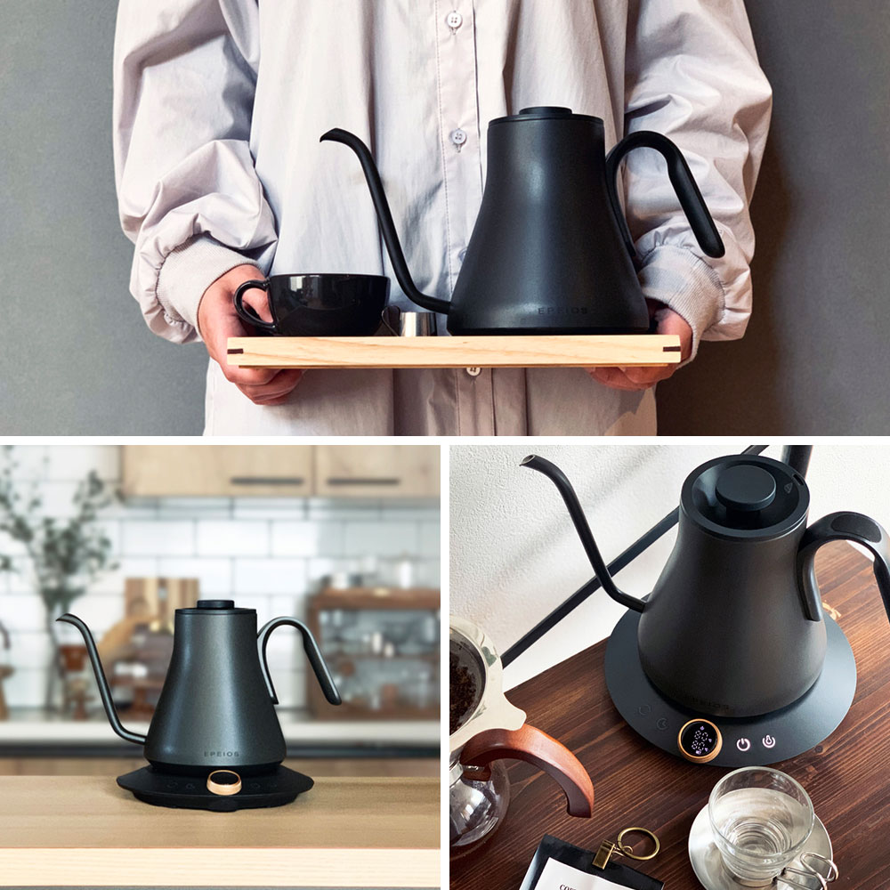 楽天市場】エペイオス 電気 ドリップケトル 温度調節 保温機能付き