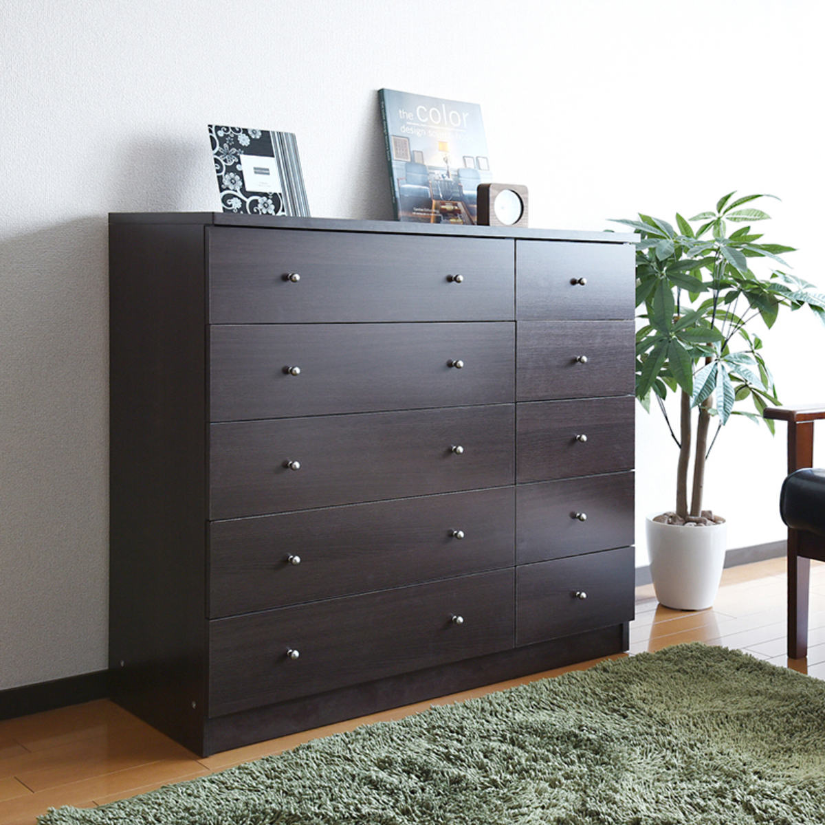 楽天市場】チェスト 幅90cm 5段 カラフル シック （ タンス 収納 棚