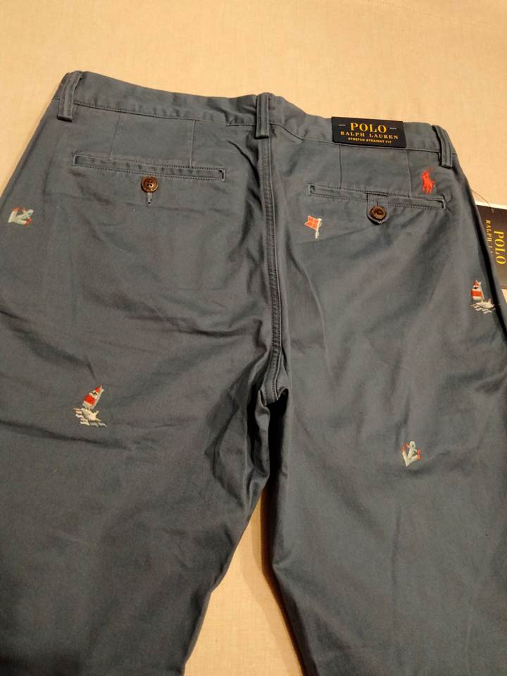 楽天市場】ポロ ラルフローレン 総柄 刺繍 チノパン ネイビー マリン