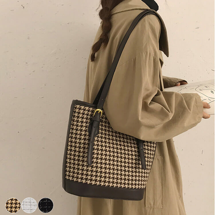 楽天市場】バッグ トートバッグ レディース チェック柄 千鳥格子 バイ