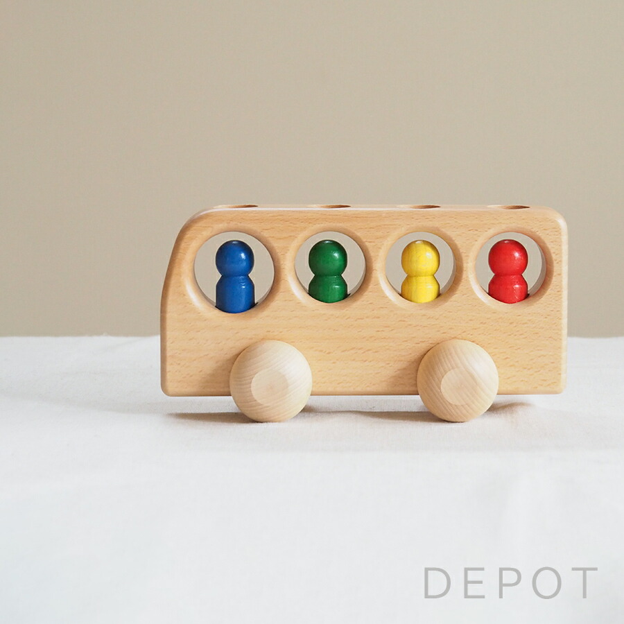 楽天市場】ケラー社 4人のりバス 白木 / 赤 木のおもちゃ ドイツ 木製