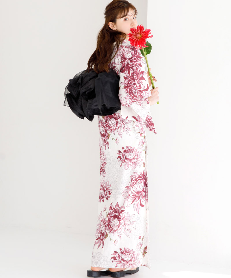 Dita 浴衣 朱風の花重ね 5点セット 浴衣 5点セット レディース 簡単