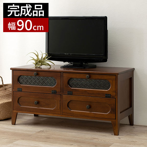 メンテ済】アンティークの収納棚 ローボード テレビ台 総桐 引出し2杯