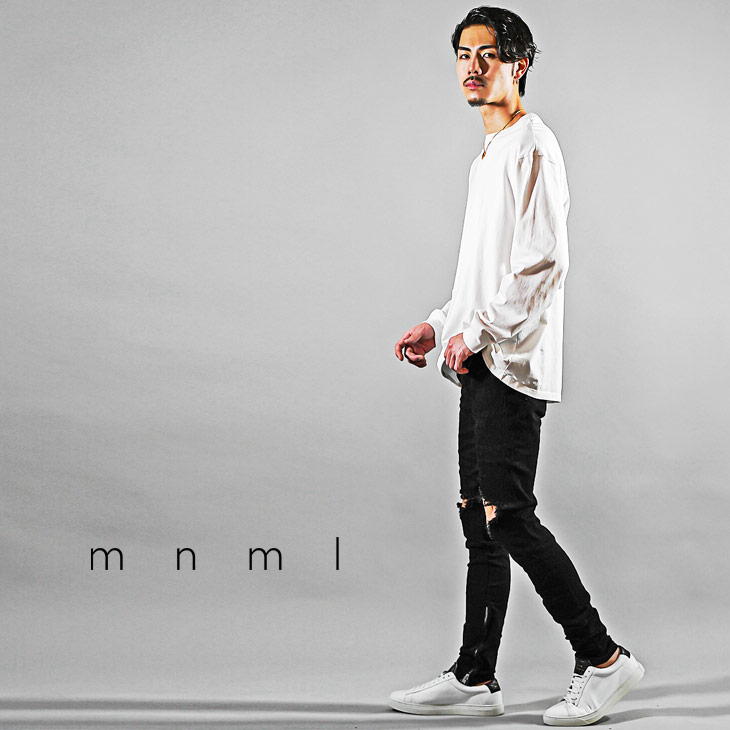 楽天市場】mnml デニム ミニマル ジーンズ メンズ ダメージ ジーンズ