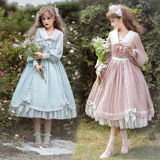 楽天市場】ロリータ ワンピース ロリータワンピース ビッグカラー