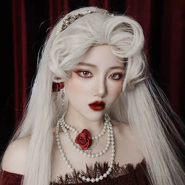 楽天市場】中世の貴族風 白髪 フルウィッグ かつら 女性 長髪 超ロング