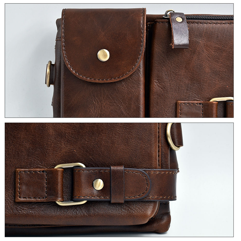 楽天市場】2way レザー ボディバッグ ウエストバッグ 本革 ブラウン