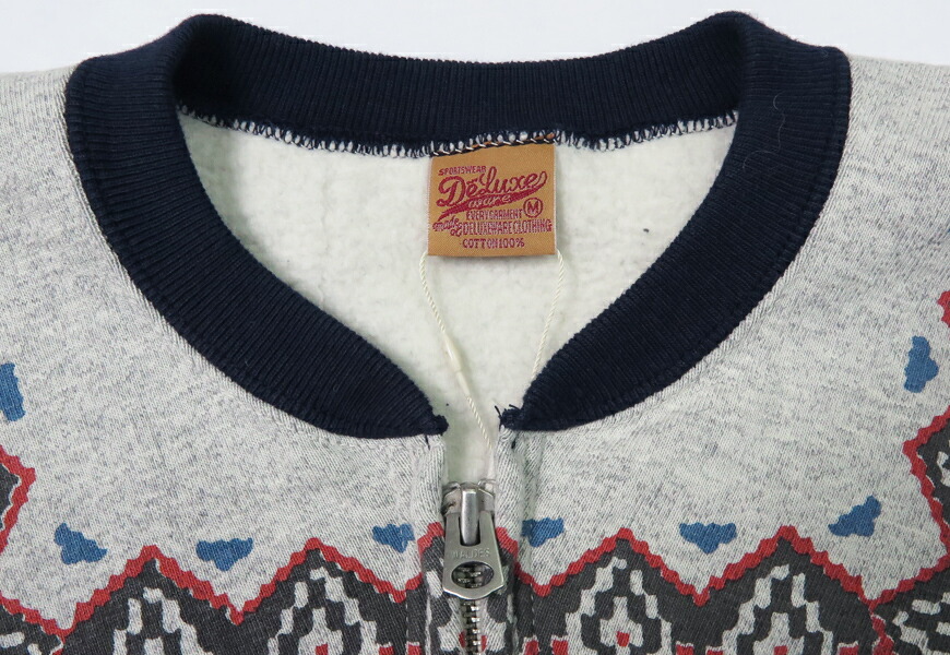 楽天市場】デラックスウェア DELUXEWARE 雪柄 ハーフジップ スウェット