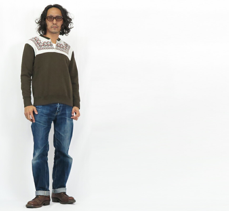 楽天市場】デラックスウェア DELUXEWARE 雪柄 ハーフジップ スウェット