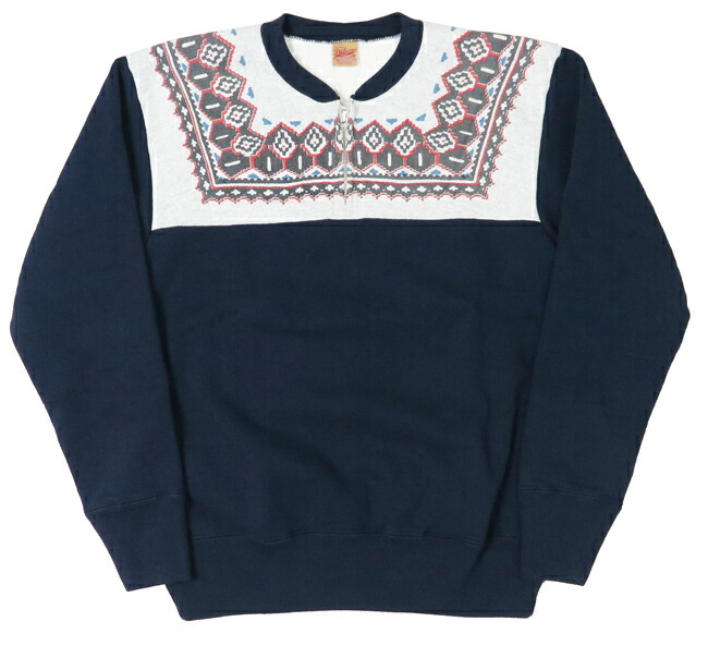 楽天市場】デラックスウェア DELUXEWARE 雪柄 ハーフジップ スウェット