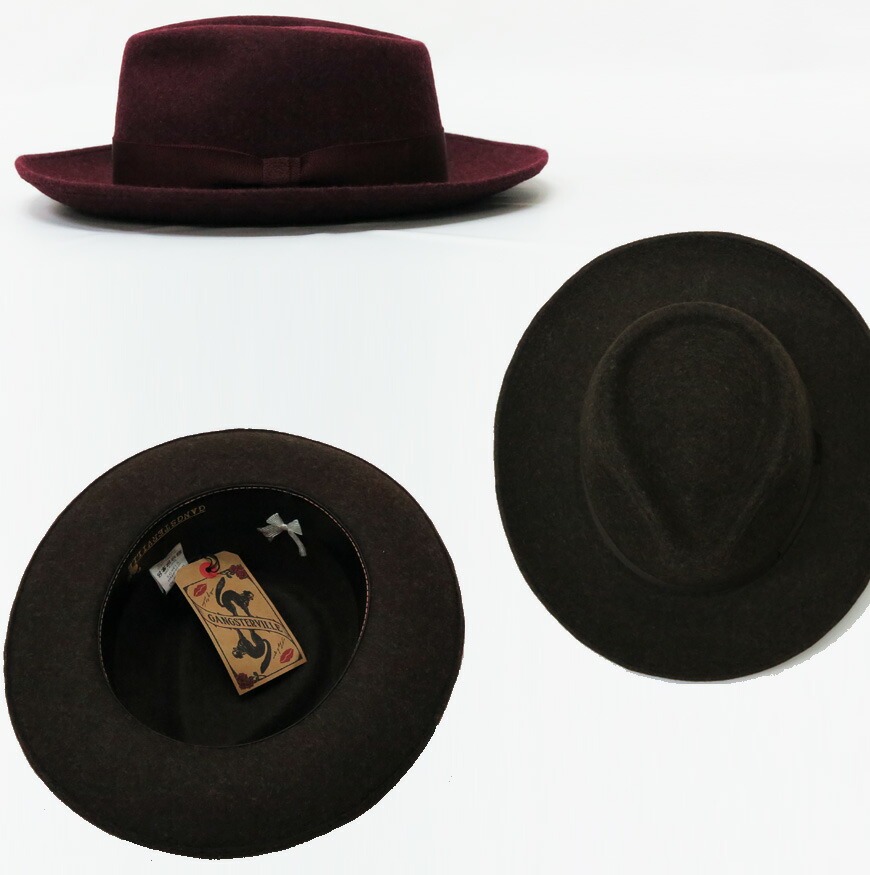 楽天市場】GANGSTERVILLE ギャングスタービル ウールフェルト ハット