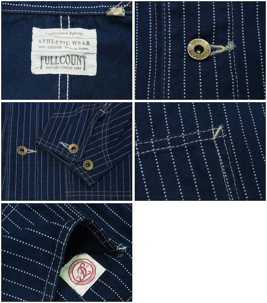 楽天市場】フルカウント FULLCOUNT インディゴ ウォバッシュストライプ