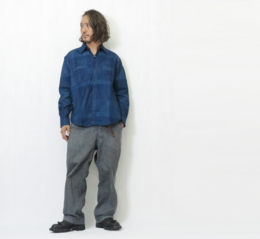 楽天市場】シュガーケーン SUGAR CANE インディゴ パッチワーク 長袖