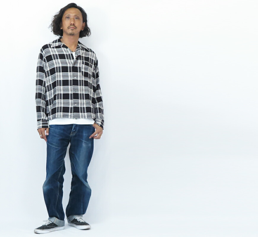 楽天市場】シュガーケーン SUGAR CANE 長袖 レーヨン ドビーチェック