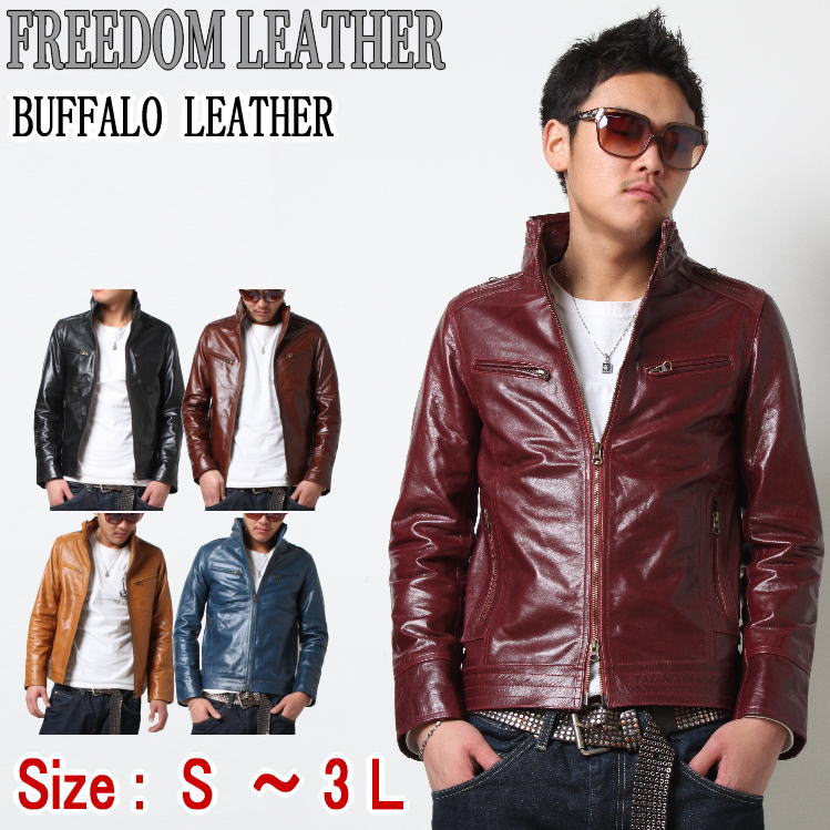 楽天市場】革ジャン 本革 シングルライダース メンズ ライダース