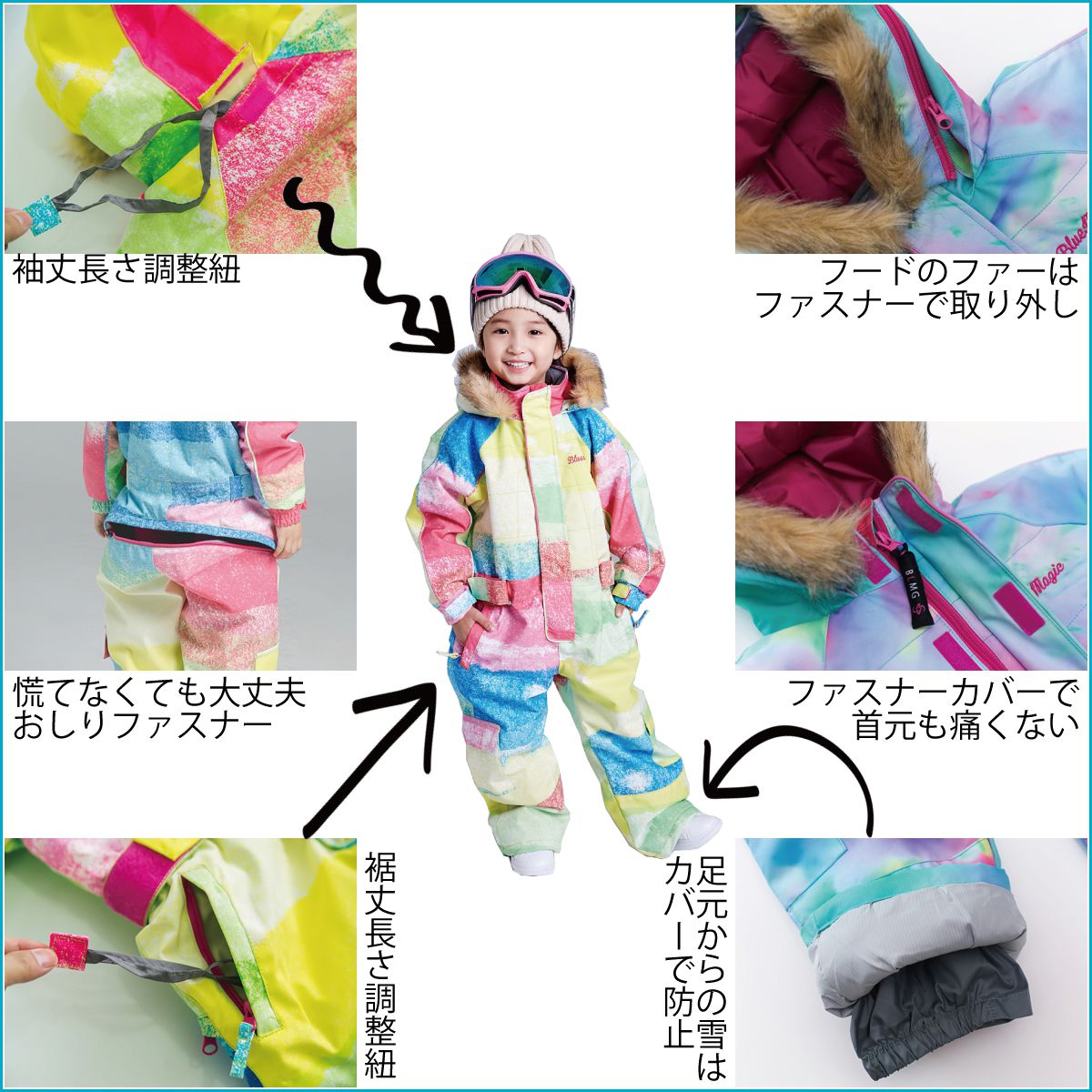楽天市場】スキーウェア キッズ つなぎ ジャンプスーツ 90 100 110 120