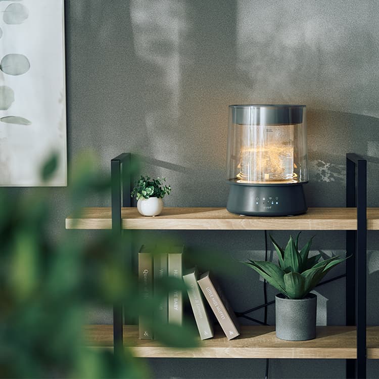 楽天市場】QUADS ガラススチーム加湿器 GLASS（グラス）｜加熱式