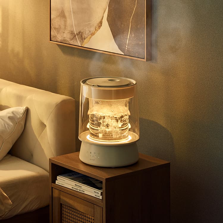 楽天市場】QUADS ガラススチーム加湿器 GLASS（グラス）｜加熱式