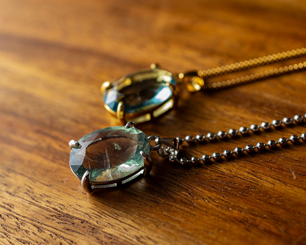 楽天市場】選べる 天然 AAA ブルー グリーン フローライト オーバル