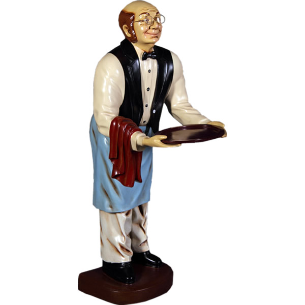 Y 長期保管 ウェイター ウェルカム ドール 人形 カフェ 入口 店舗 飲食