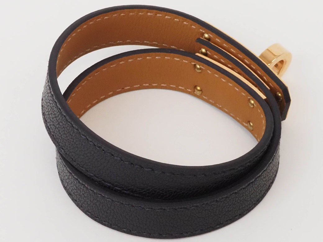 楽天市場】エルメス HERMES レザーブレスレット 黒 ブラック ケリー