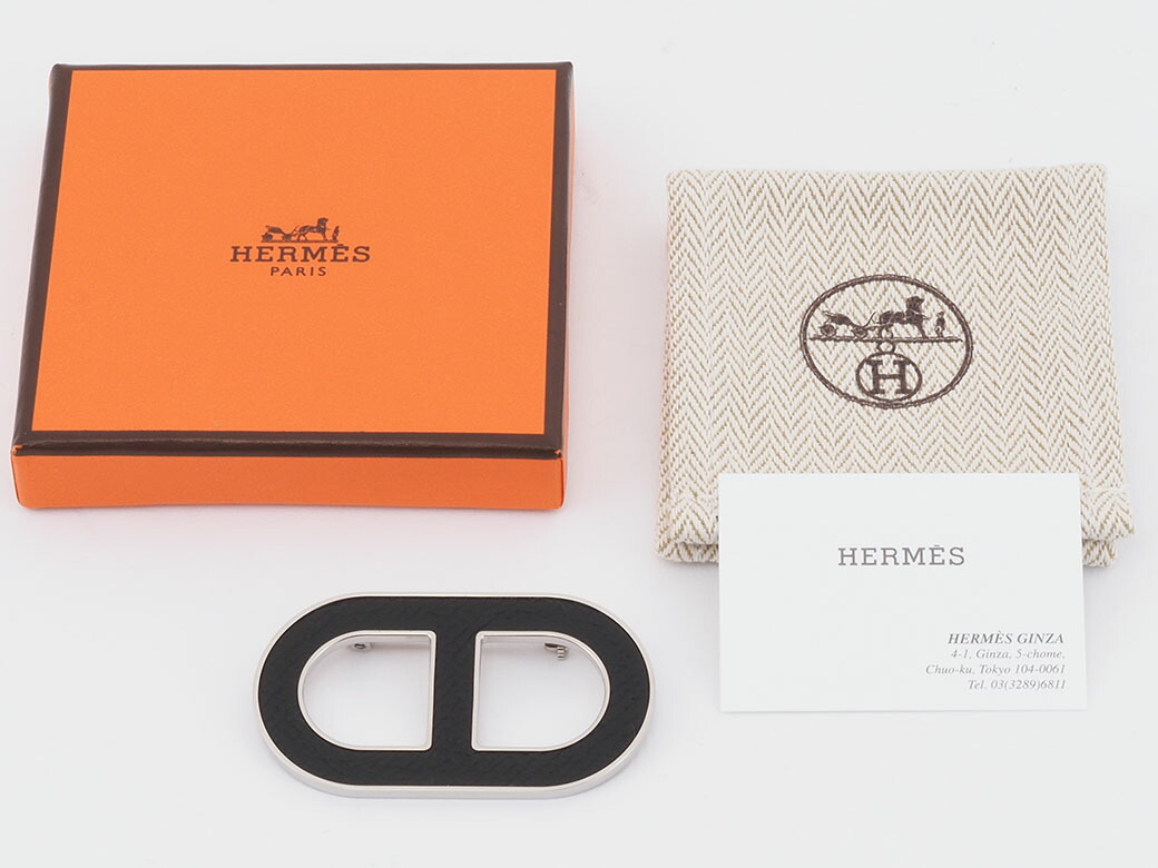 楽天市場】エルメス HERMES ブローチ シェーヌダンクル ブラック 黒
