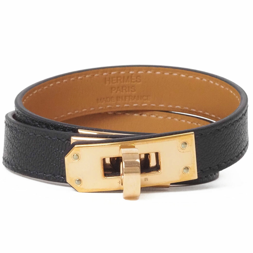 楽天市場】エルメス HERMES レザーブレスレット 黒 ブラック ケリー