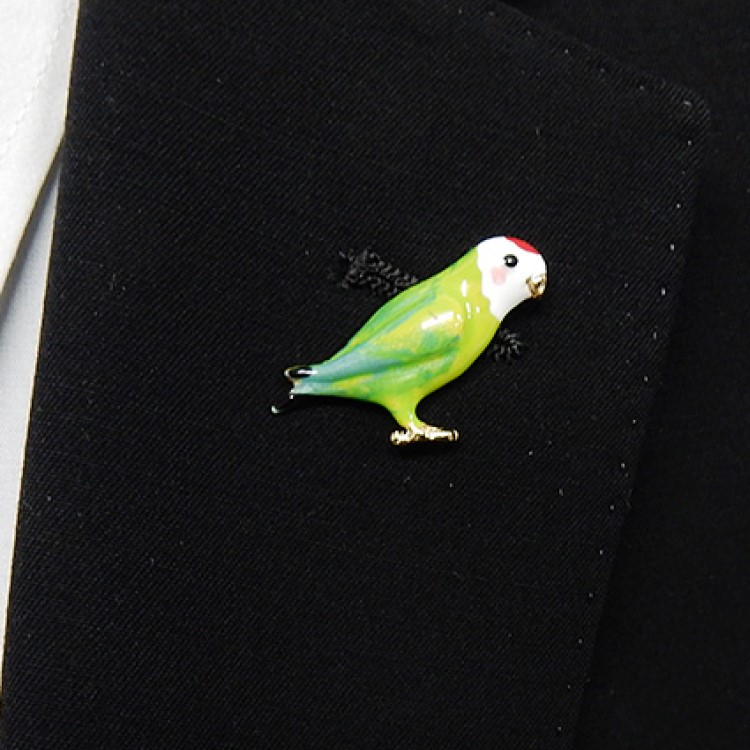 楽天市場】ラペルピン メンズ スワロフスキー 緑 セキセイインコ 鳥
