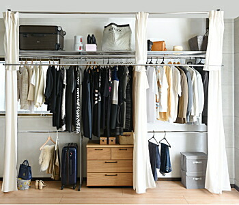 楽天市場】突っ張り ラック クローゼット ハンガーラック スーパー