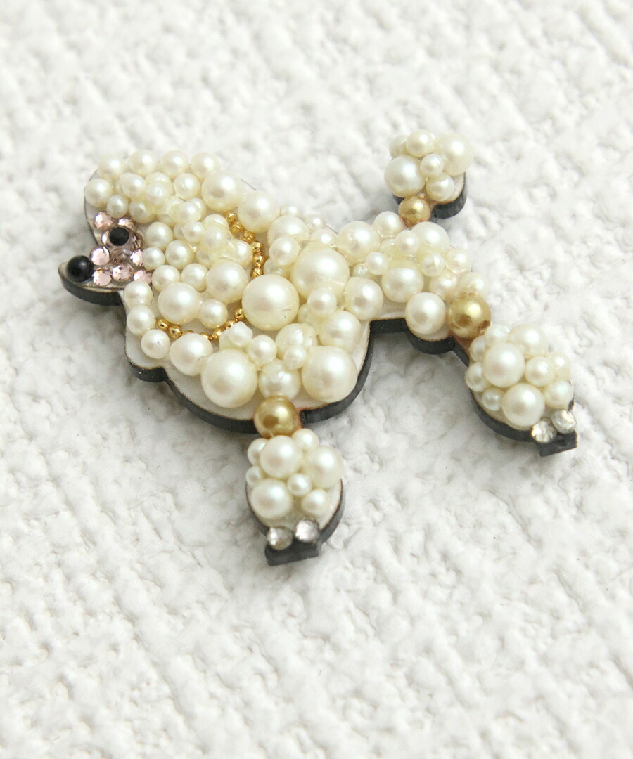 楽天市場】ブローチ マグネット パール スタンダードプードル 犬 イヌ