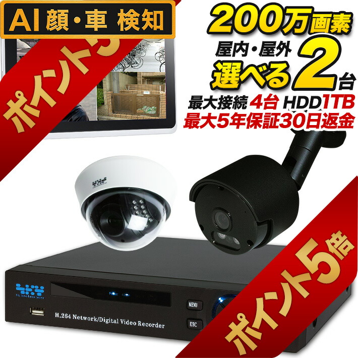 楽天市場】防犯カメラ 監視カメラ 2台セットの通販