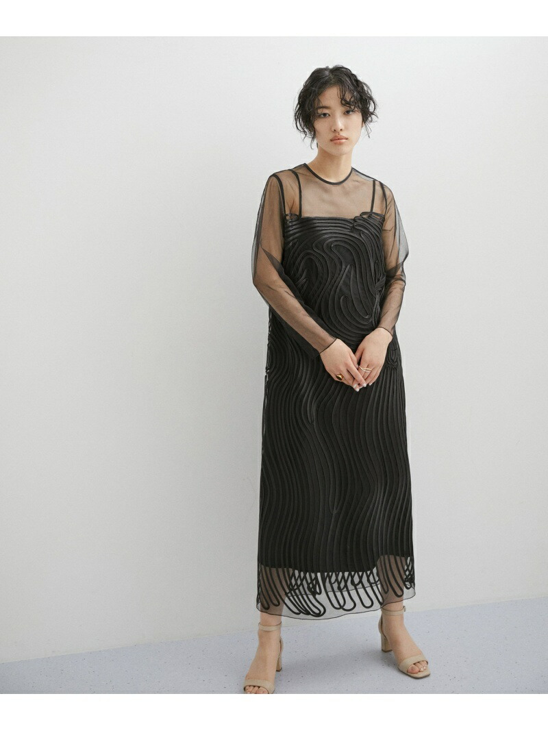 楽天市場】【オケージョン対応】ラインアートシアーワンピース ADAM ET