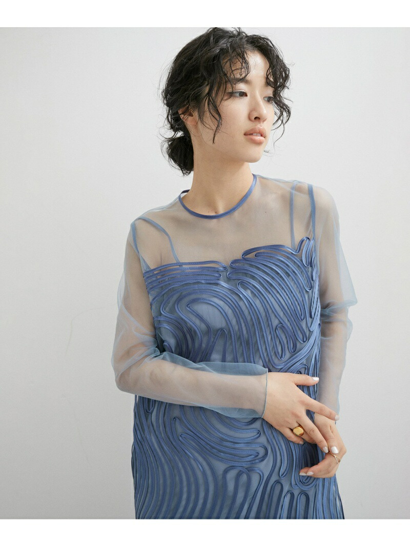 楽天市場】【オケージョン対応】ラインアートシアーワンピース ADAM ET