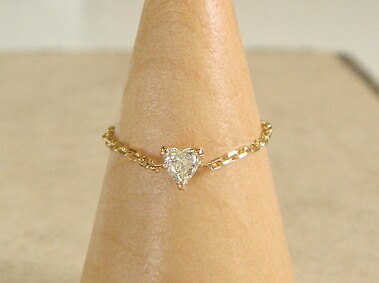 楽天市場】【再販】K18 ダイヤモンド チェーンリング「ハートカット