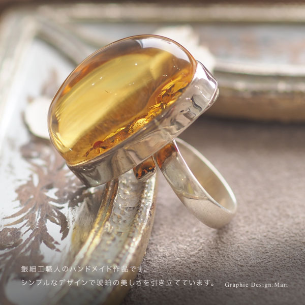 楽天市場】【バルト海の琥珀】シルバーリング 1点ものハンドメイド