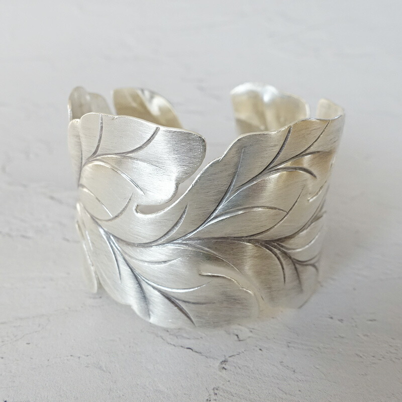 楽天市場】カレン族 カレン シルバー バングル ワイド リーフ シルバー