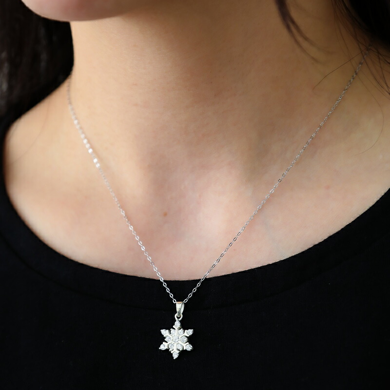 楽天市場】【4h限定30%offクーポン対象】雪の結晶 ネックレス