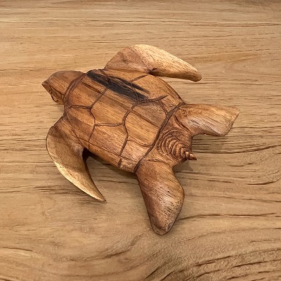 楽天市場】ホヌの木彫りの置物 海亀 21cm ホヌの置物 海亀の置物 海亀