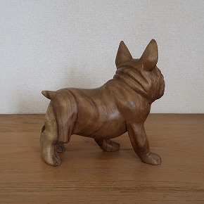 楽天市場】フレンチブルドッグの木彫り 立像 木製 犬の置き物 オブジェ