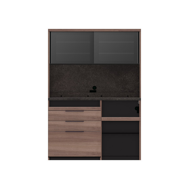 楽天市場】パモウナ 食器棚 幅140cm 奥行45cm 高さ198cm ID 完成品 棚