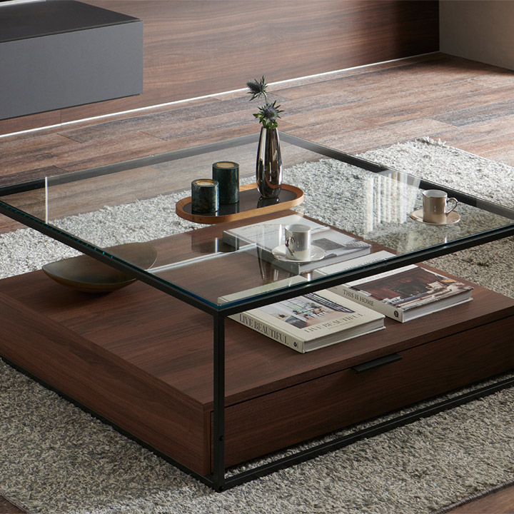 楽天市場】パモウナ センターテーブル 幅90cm 高さ37cm 奥行90cm IR