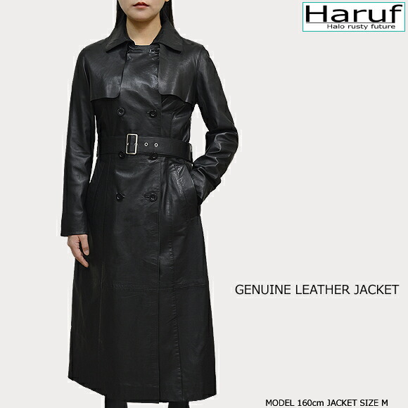 楽天市場】トレンチコート レザーコート ロングコート レディース 本革