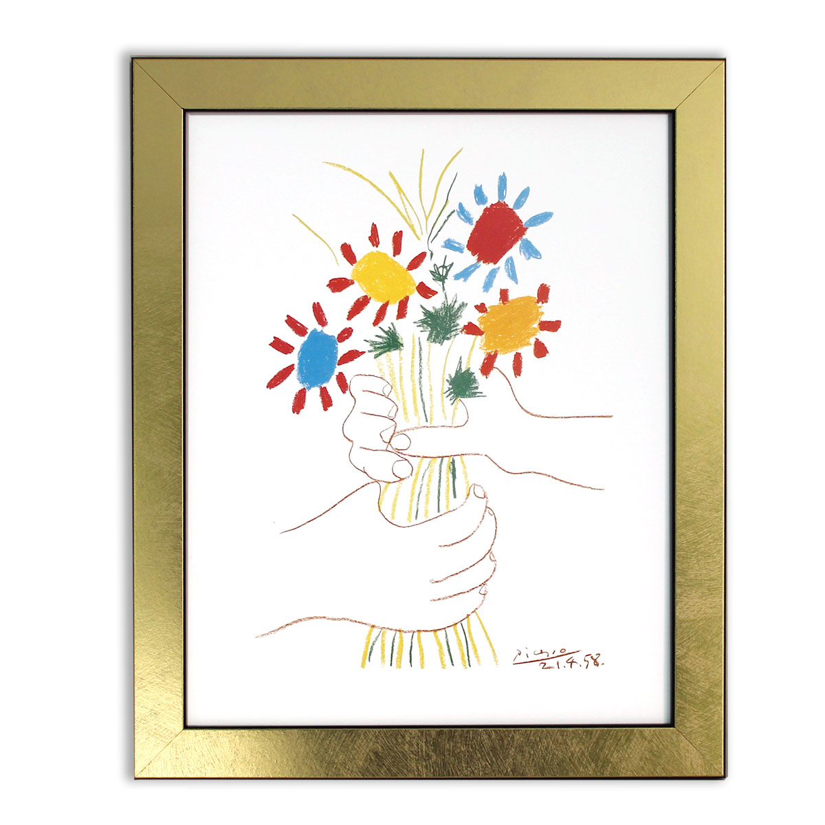 楽天市場】額入りポスター ピカソ ＜CP ピカソ PP13 花束を持つ手