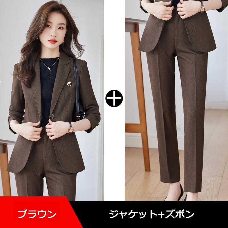 楽天市場】送料無料 全3色 スーツ レディース パンツスーツ ブラウン