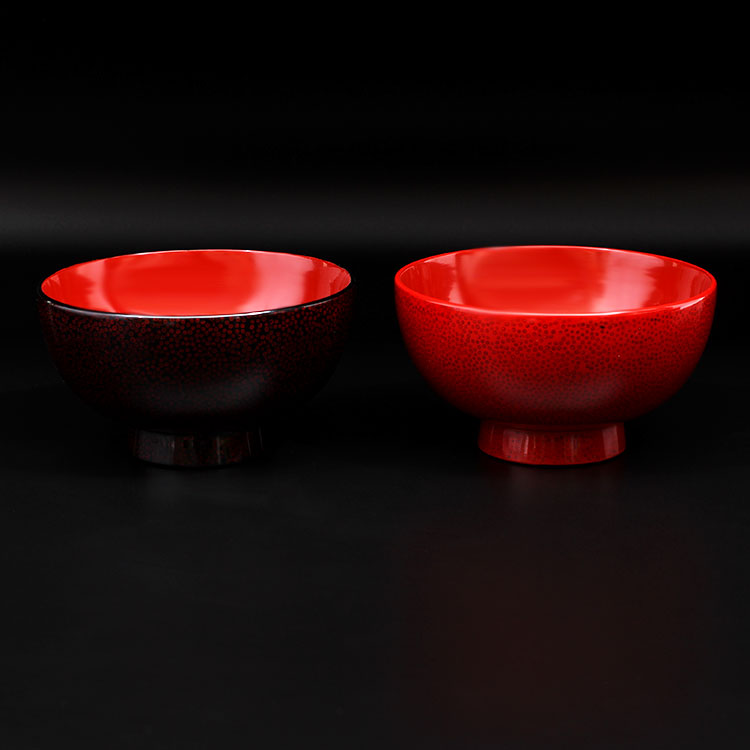 楽天市場】【津軽塗 ななこ塗】夫婦汁椀ななこ【黒/赤黒/IO-032】2個