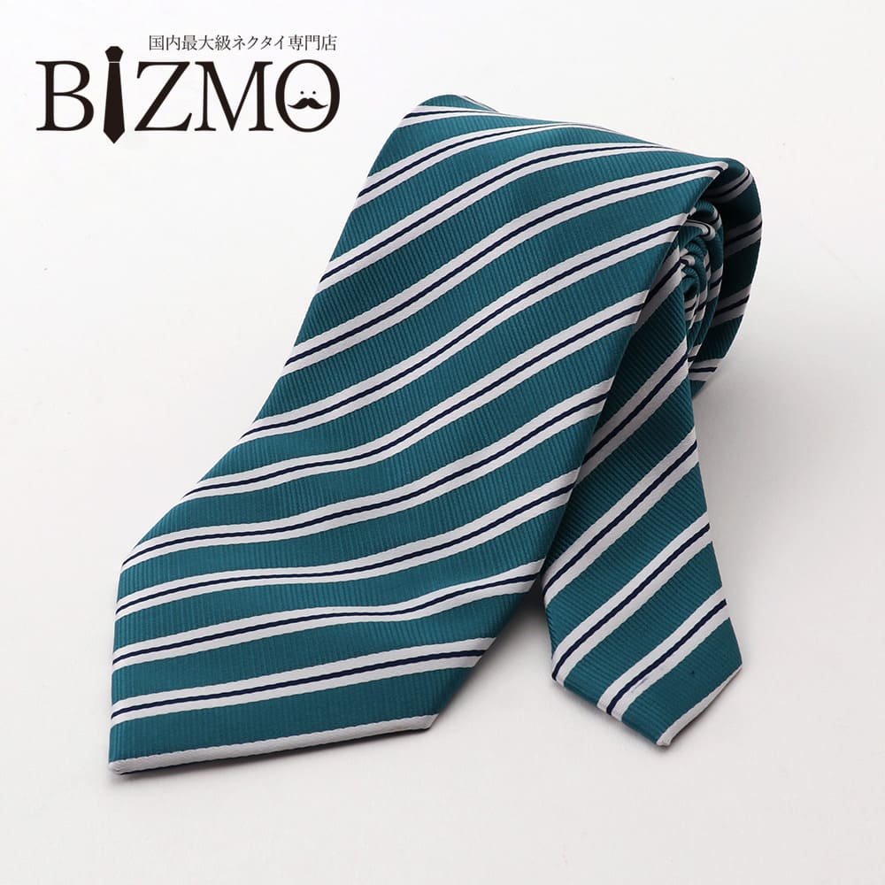 楽天市場】ネクタイ シルク混 ストライプ グリーン 緑 ホワイト 白