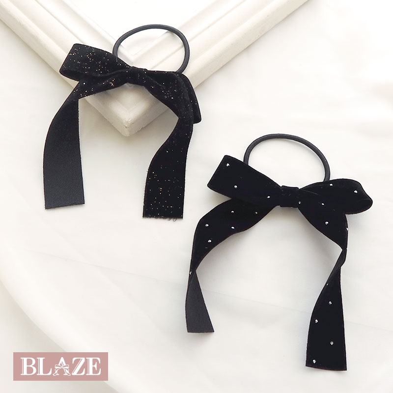 楽天市場】ヘアゴム ポニー ベロアりぼん リボン ヘアアクセサリー 髪