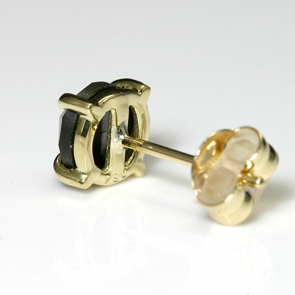 楽天市場】K18 ゴールド ブラックダイヤ 0.5ct メンズ ピアス ローズ