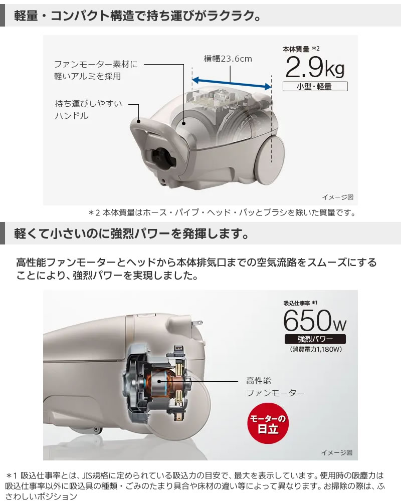 楽天市場】「箱汚れ品」日立 HITACHI 紙パック式掃除機 CV-KP300L(N